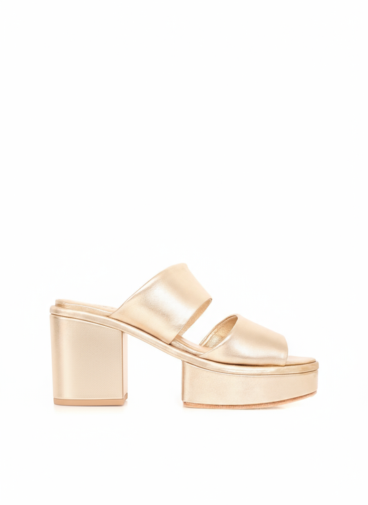 Sandália Plataforma Lina Dourada